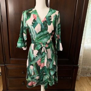Wrap 3/4 sleeve dress